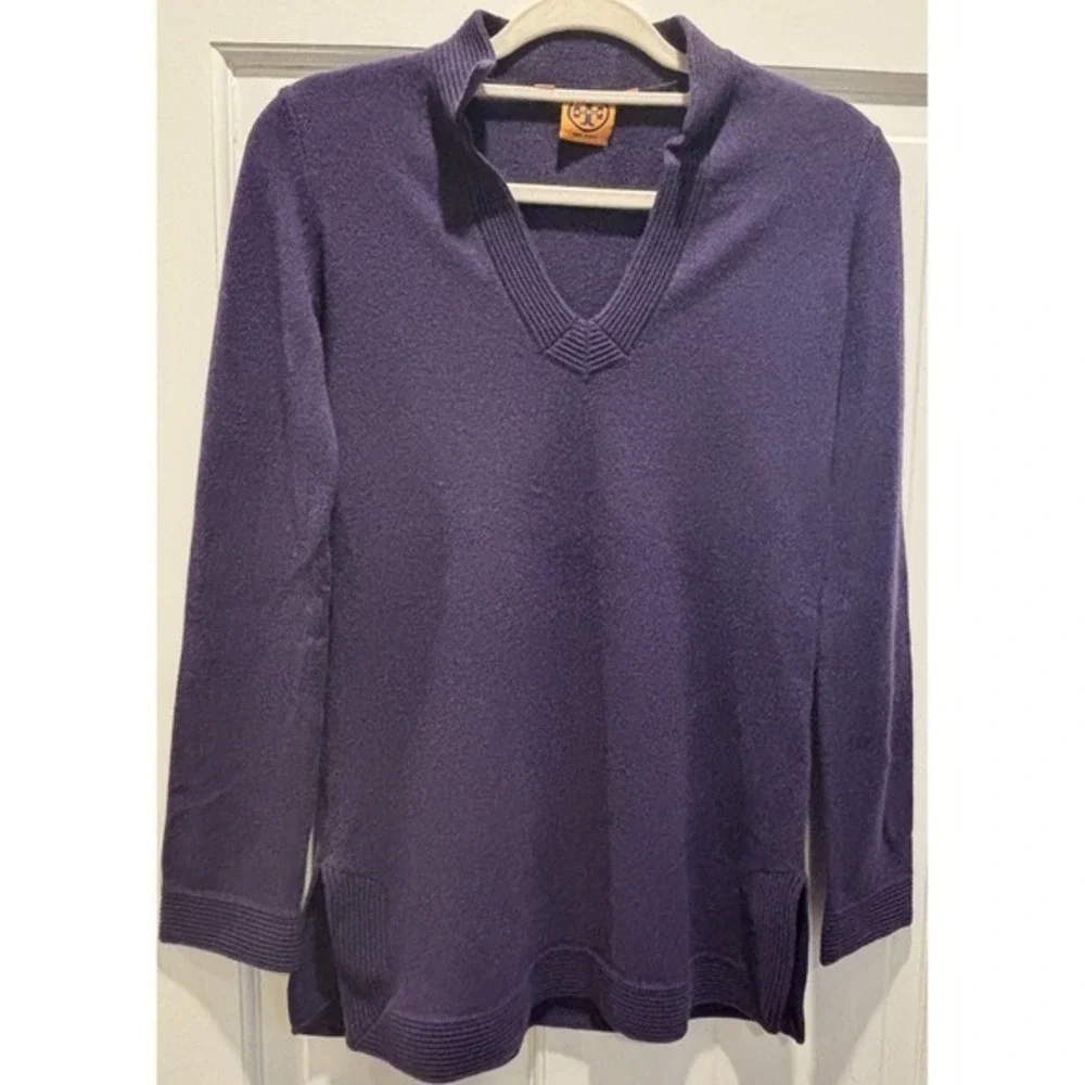 Tory Burch Purple Sweater Tunic 100%‎ Cashmere Size XS